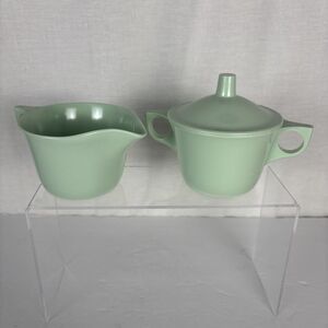 Unbranded Melamine Sugar and Creamer Set Mint Green